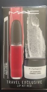 MAC Travel lip kit red. Prep and prime, lip scrub